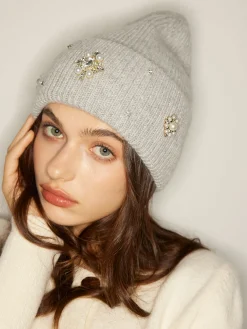 Sale Rhinestone Rabbit Fur Beanie Hair Claws & Hats|Accessories