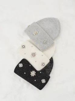 Sale Rhinestone Rabbit Fur Beanie Hair Claws & Hats|Accessories