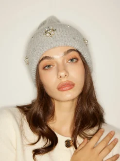 Sale Rhinestone Rabbit Fur Beanie Hair Claws & Hats|Accessories