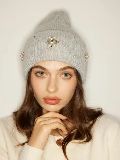 Sale Rhinestone Rabbit Fur Beanie Hair Claws & Hats|Accessories