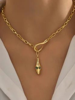 New Rhinestone Snake Chain Necklace Necklaces|Accessories