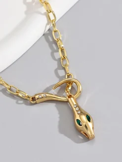 New Rhinestone Snake Chain Necklace Necklaces|Accessories