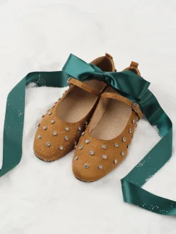 Rhinestone Suede Ballet Flats Shoes|Accessories