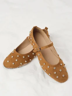 Rhinestone Suede Ballet Flats Shoes|Accessories