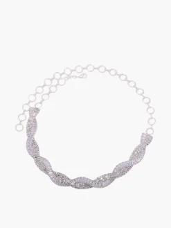 Hot Rhinestone Twist Choker Necklace Necklaces|Accessories