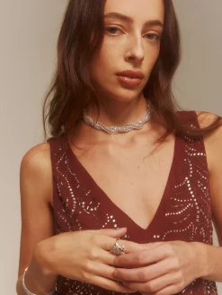 Hot Rhinestone Twist Choker Necklace Necklaces|Accessories