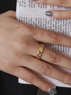 New Rhombic Pattern Tunnel Ring Rings & Bracelets|Accessories