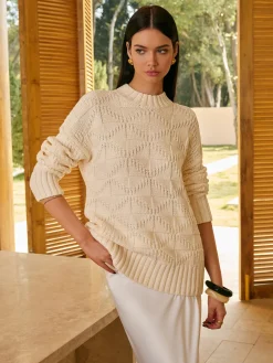 New Rhombic-Pattern Sweater Without Belt Knitwear|Tops