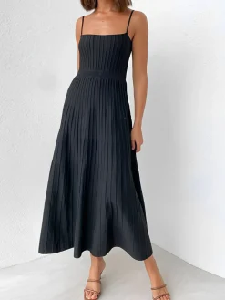 Rib Midi Sundress Sweater Dresses|Sweater Dresses