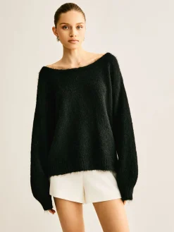 Ribbed Bow Loose Sweater Sweater Tops|Sweaters & Cardigans