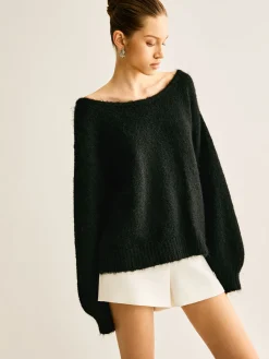 Ribbed Bow Loose Sweater Sweater Tops|Sweaters & Cardigans