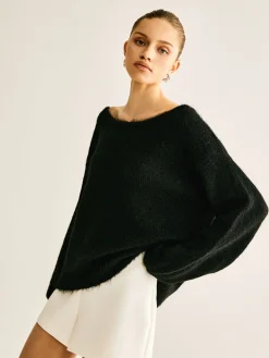 Ribbed Bow Loose Sweater Sweater Tops|Sweaters & Cardigans