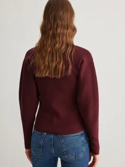 Discount Ribbed Button Slit Sweater Sweater Tops|Sweaters & Cardigans