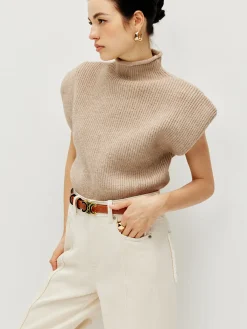 New Ribbed Cap Sleeve Warm Sweater Sweater Vests|Sweaters & Cardigans