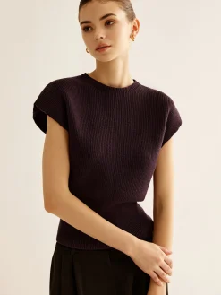 New Ribbed Cinched Sweater Vest Sweater Vests|Sweaters & Cardigans