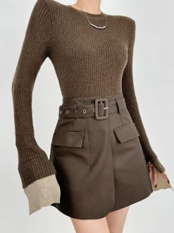Best Ribbed Contrast Cuff Sweater Sweater Tops|Sweaters & Cardigans