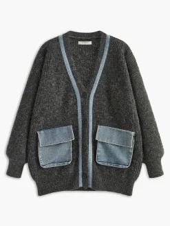 New Ribbed Cozy Panel Cardigan Cardigans|Sweaters & Cardigans