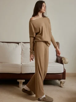 Discount Ribbed Drawstring Shift Pants Set Pants Sets|Matching Sets