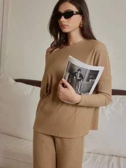 Discount Ribbed Drawstring Shift Pants Set Pants Sets|Matching Sets
