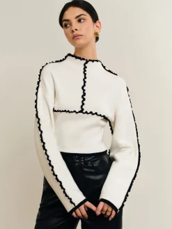 Clearance Ribbed Lettuce Trim Knit Top Sweater Tops|Sweaters & Cardigans