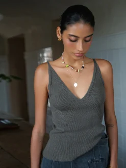 Online Ribbed Plain Sweater Vest Sweater Vests|Sweaters & Cardigans