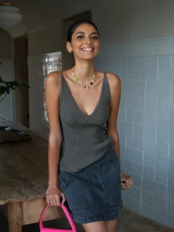 Online Ribbed Plain Sweater Vest Sweater Vests|Sweaters & Cardigans
