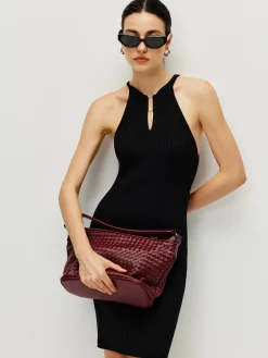Ribbed Sexy Sleeveless Sweater Dress Black Dresses|Sweater Dresses