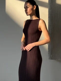 Ribbed Sleeveless Knit Long Dress Sweater Dresses|Vacation Dresses