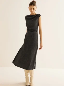 Best Ribbed Sleeveless Pleated Slim Dress Casual Dresses|Summer Dresses