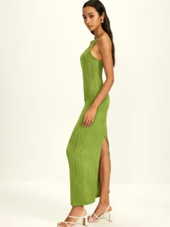 Hot Ribbed Split Bodycon Cami Dress Casual Dresses|Summer Dresses