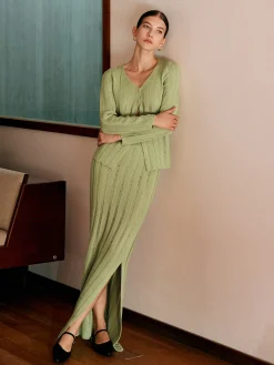 Hot Ribbed Split Sweater Co-ords Sweater Tops|Sweaters & Cardigans