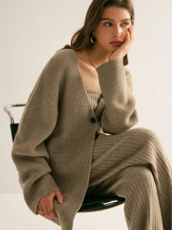 Ribbed Strapless Slit Sweater Vest Sweater Vests|Sweaters & Cardigans