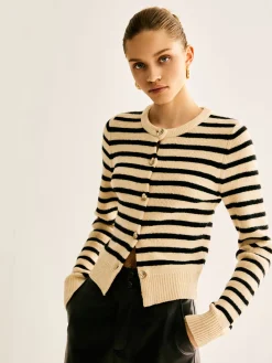 New Ribbed Striped Cardigan Cardigans|Sweaters & Cardigans