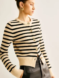 New Ribbed Striped Cardigan Cardigans|Sweaters & Cardigans