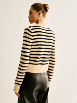 New Ribbed Striped Cardigan Cardigans|Sweaters & Cardigans