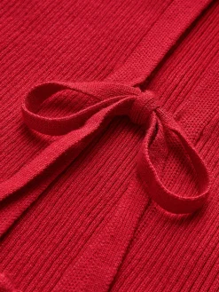 Online Ribbed Tie Neck Sweater Vest Sweater Vests|Sweaters & Cardigans