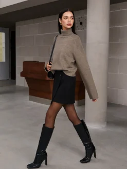 New Ribbed Turtleneck Short Sweater Sweater Tops|Sweaters & Cardigans
