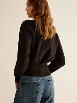 Online Ribbed V-Neck Cinched Cardigan Cardigans|Sweaters & Cardigans