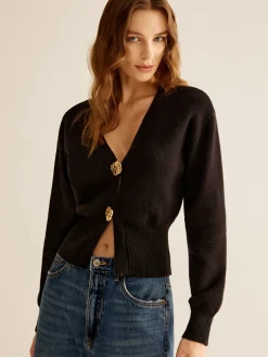 Online Ribbed V-Neck Cinched Cardigan Cardigans|Sweaters & Cardigans