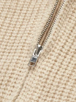 Clearance Ribbed Zipper Lapel Cardigan Cardigans|Sweaters & Cardigans