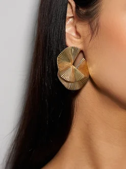 Online Ripple Hoop Stud Earrings Earrings|Accessories