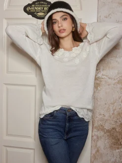 Best Romance 3D Flower Knit Top Sweater Tops|Sweaters & Cardigans
