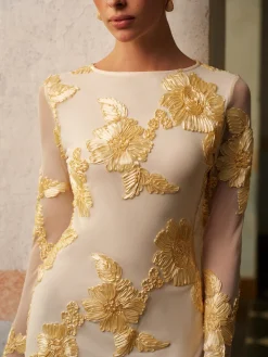 Online Romance Floral Backless Mesh Dress Cocktail & Party Dresses|Vacation Dresses