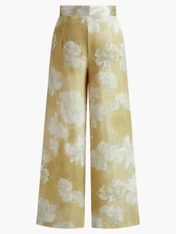 Sale Romance Floral Printed Straight Pants Pants|Bottoms