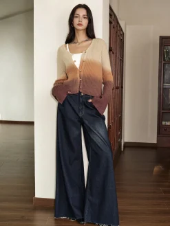 Sale Romance Ombre Button Cardigan Cardigans|Sweaters & Cardigans