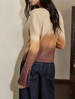 Sale Romance Ombre Button Cardigan Cardigans|Sweaters & Cardigans