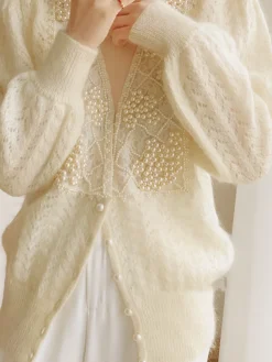 Clearance Romance Pearl Beaded Cardigan Cardigans|Sweaters & Cardigans