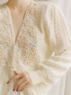 Clearance Romance Pearl Beaded Cardigan Cardigans|Sweaters & Cardigans
