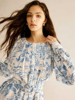 Online Romance Pleated Belted Dress Casual Dresses|Vacation Dresses