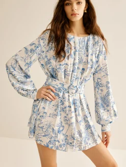 Online Romance Pleated Belted Dress Casual Dresses|Vacation Dresses